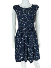 Emily & Fin Modcloth Dress S Navy Shooting Star Celestial Fit & Flare Whimsigoth picture
