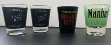 Shot Glasses Yukon Jack Snake Eyes Libbey, Manhattan, Sailor Jerry Spiced Rum, 4 picture