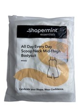 Shapermint Essentials All Day Every Day Scoop Neck Mid-Thigh Bodysuit XL White N picture