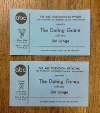 2 Vintage 1971 The Dating Game ABC TV Audience Tickets Jim Lange Hollywood picture