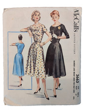 Vintage 1956 McCall's 3663 Dress Sewing Pattern Half Size 16½ UNCUT Complete picture