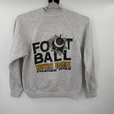 Vintage TNT Notre Dame Fighting Irish Football Sweatshirt Gray XL Made in USA picture