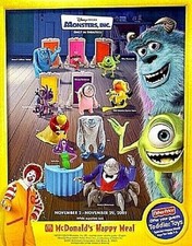 2001 DISNEY'S MONSTERS INC. MCDONALDS HAPPY MEAL TOYS - U - PICK picture