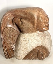 Lorne Fineday Spirit World Carved Stone Cree First Nations Sculpture 17X15X8 picture