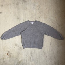 Vintage 80s Blank Jerzees Plain Rayon Tri Blend Heather Gray Sweatshirt Medium picture