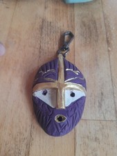 Vintage Hand Carved Wooden African Tribal Wall Mask Large Ethnic Folk Art Decor picture