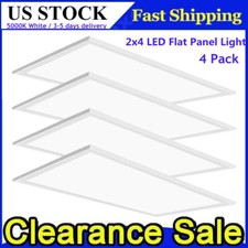 4 Pack 2X4 White 5000K Daylight Edge-Lit LED Dimmable Flat Panel Troffer Light picture