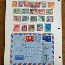 25 Switzerland  stamps+1 airmail cover~1932-1981~Semi-postal+Alpine postal road picture