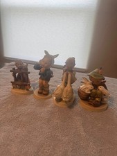 4 Goebel Hummel Figurines Lot Apple Boy Goose Girl Horse Sitting Child Vintage picture