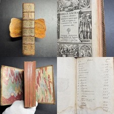 1658 ✝️ Holy Bible Latin Biblia Sacra Cologne Engraved Title Loose Text Block picture