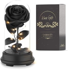 Forever Preserved Black Rose Birthday Gifts for Women,Eternal Flower Gifts for M picture