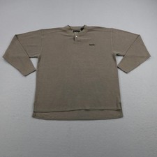 Vintage Mossimo Shirt Mens XL Brown Thermal Henley Pullover Embroidered Surf 90s picture