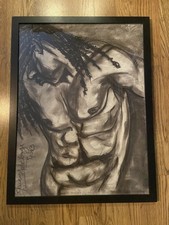 RARE Original Chalk  Artwork Sketch  “body of strength” 18”x24” picture