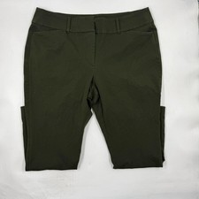 LOFT Pants Womens 12P Green Curvy Skinny Ankle Petite Zip Pockets Workwear picture