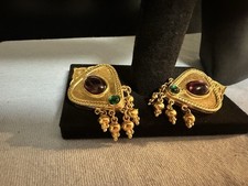 Vintage Ben-Amun Byzantine/Etruscan Revival Clip-On Earrings picture