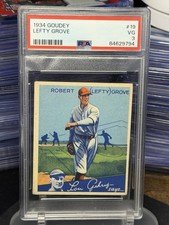 1934 Goudey Lefty Grove #19 PSA 3 VG HOF Philadelphia Athletics Vintage picture