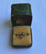 Victorian Edwardian 14kt Yellow Gold Toi Et Moi, Two-Stone Diamond Ring Sz 6.25 picture