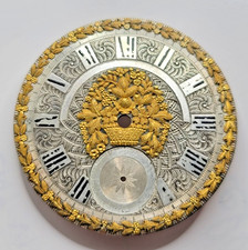 Antique Silver Pocket Watch Dial 22K+ Acid Tested Gold Floral 41mm WP2-162 picture