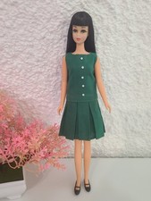 Vintage Francie Fashion Inspired Pleat Neat Dress Handmade Fits Francie picture