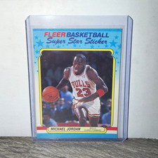 Fleer Basketball Super Star Sticker 1988-89 Michael Jordan Bulls #7 of 11 picture