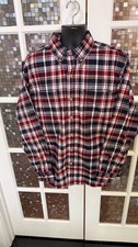Ridgecut Toughwear Heavyweight Flannel Shirt Size L Navy Red Plaid NWT picture