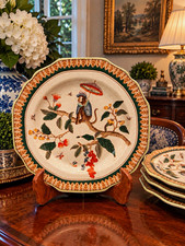 Vintage Hua Rong Tang Zhi Chinoiserie Monkey Plates Set of 4 Crackle Glaze picture