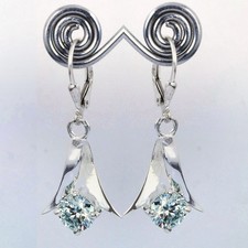 Certified White Diamond 2.50Ct. Round Shape Earring In 925 Silver - Tariffs Free picture