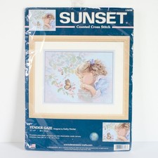 Sunset Counted Cross Stitch Kit Tender Gaze Open Package Stitching Started picture