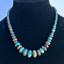 Mine Finds by Jay King Turquoise Beaded 925 Sterling Necklace Signed 18-20