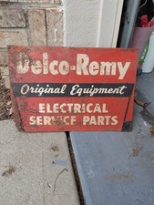 c.1950s Original Vintage Delco Remy Sign Metal GM Chevy Electric Service OEM  picture
