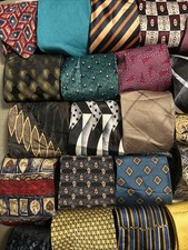45 Pc Necktie All Silk Lot Wear Craft Cutter Quilting Wholesale Repurpose Resell picture