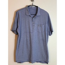 B. Draddy Pima Cotton Polo Shirt Men's L Blue Micro Stripe Golf picture