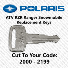 Polaris Keys Cut by Code ATV Ranger RZR Snowmobile key made to codes 2000 - 2199 picture