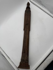 Vintage Hand Carved Wood Figure Statue Folk Art Mexico Primitive Rustic Decor picture