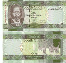 South Sudan 1 Pounds 2011, Pick 5 Mint Unc picture