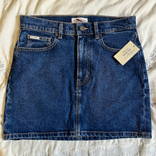 GUESS Blue Denim Mini Skirt Womens Size 26 Regular Cotton Pockets Logo picture