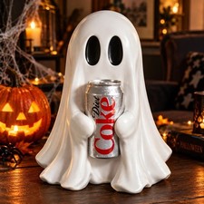 New COCA-COLA Ghost Figurine Holding Diet Coke Can Halloween No drinks picture