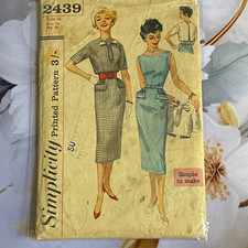 Simplicity 2439 Vintage  Women's Dress & Jacket Sewing Pattern Size 16 Bust 36 picture