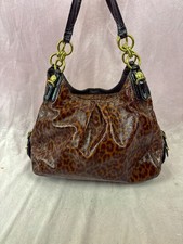 Coach Maggie Mia Ocelot Leopard Shoulder Vintage Y2K Bag Purse Patent Leather picture