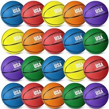 Libima 24 Pcs Rubber Basketballs Bulk with Pump Official Size 6 Bright Colors picture