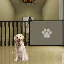 Portable Mesh Gate for Dogs Pet No Drilling Required Easy to Install  Pet Fence picture