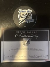 Martin St. Louis Autographed Tampa Bay Lightning Puck With COA picture
