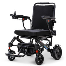 15 Mile Long Range Electric Wheelchair with Pullbar - Lightweight Foldable - Us picture