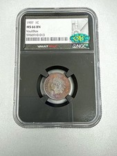 1907 Indian Head Cent NGC MS66 BN CAC VaultBox Rainbow Toned 1C Gem picture