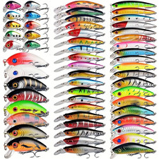 56pcs/set Lot Mixed Bionic Fishing Lures Minnow Hard Artificial Bait Crankbait picture