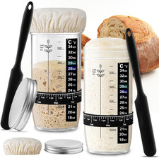 Glass Sourdough Starter Jar 2 Pack, 24 Oz Wide Mouth Organic Sourdough Starter K picture