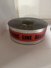 Detectable Underground Warning Tape “Electric Line Below” Red/Silver Large Roll picture