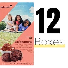 12 Boxes Girl Scouts Exploremores Chocolate Cookies Case Rocky Road Lot holiday picture
