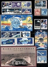 US SELECTION OF SPACE EXP[LORATION POSTAGE STAMP MARS PATHFINDER S/S + 30 MNH picture