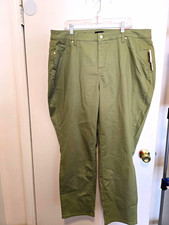 Talbots Women’s Plus 20W Slim Fit Ankle Jeans Green Cotton Denim Pockets picture
